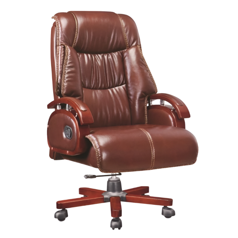 Umbar Ceo Executive Chair – Triple-layer Premium Rexine Polyester Seating – Lumbar Back Support – 360 Degree Rotation – Wooden Armrests-180^ Back Recline- Woodn Footer Height Adj. Featu